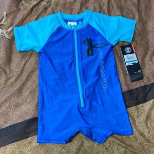 Under Armour Kids Swim Rashguard - Blue and Teal